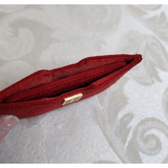 ELIZABETH ARDEN VINTAGE 1980s Red Faux Suede Travel MIRROR Compact Pouch NEW - Picture 5 of 6